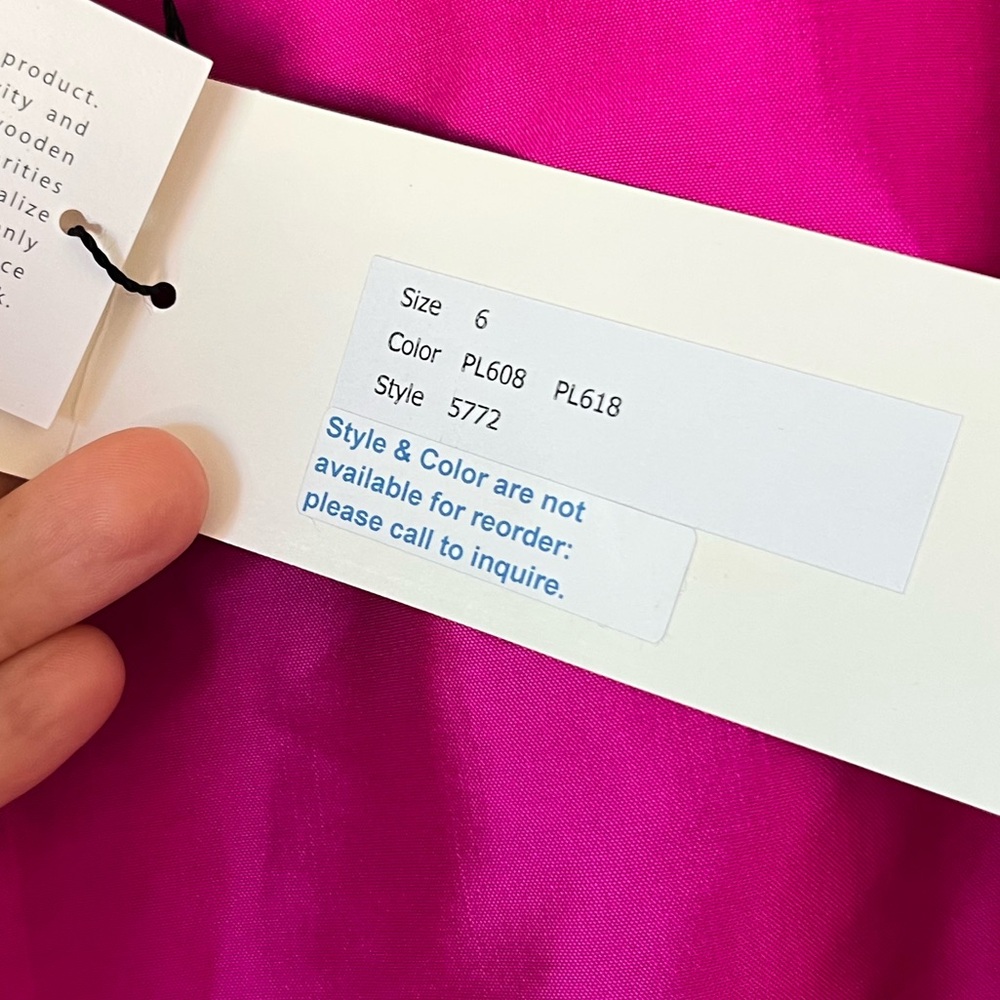 Bright Fuchsia Midi Dress with Navy Tie Waist - Picture 8 of 11